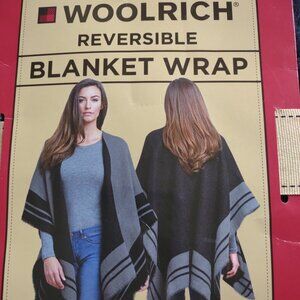 Woolrich Reversible Blanket Wrap Charcoal Grey / Black One Size
